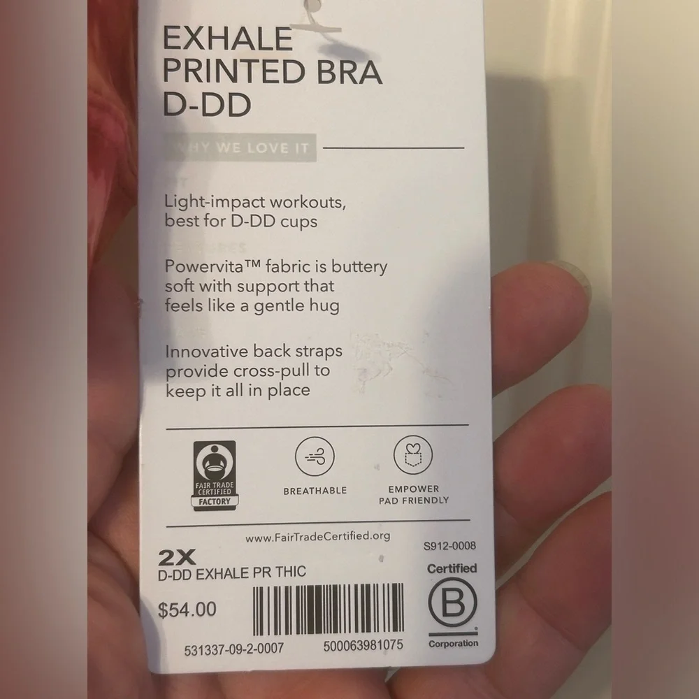 NWT Athleta Exhale sports bra, size 2X, D/DD - Picture 3 of 6